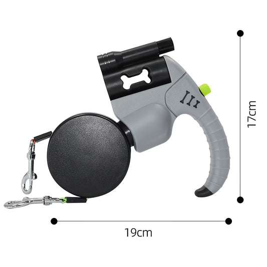 2-in-1 Heavy-Duty Retractable Dog Leash, Dual Head System with Quick-Lock & Tangle-Free Automatic