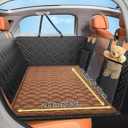 1pc Non-Slip Car Pet Mat with Rear Seat Extension