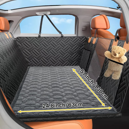 1pc Non-Slip Car Pet Mat with Rear Seat Extension