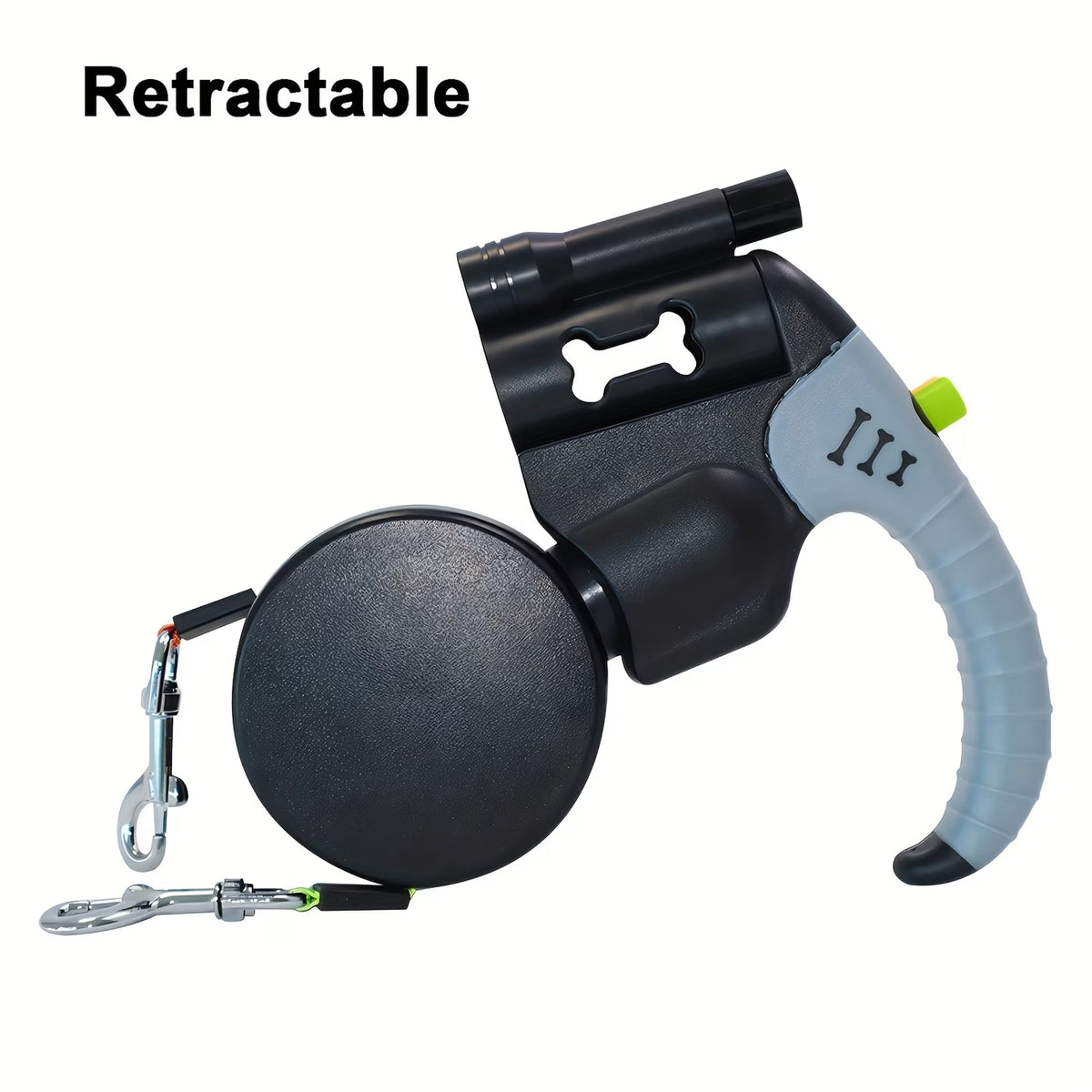 2-in-1 Heavy-Duty Retractable Dog Leash, Dual Head System with Quick-Lock & Tangle-Free Automatic