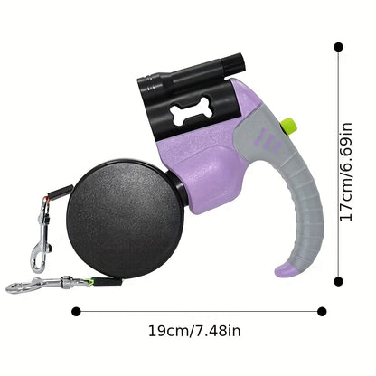 2-in-1 Heavy-Duty Retractable Dog Leash, Dual Head System with Quick-Lock & Tangle-Free Automatic