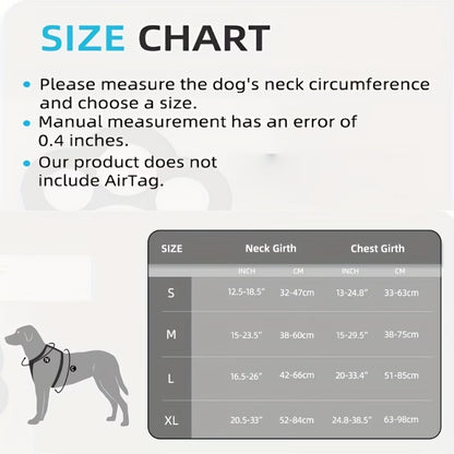 No-Pull Dog Harness with Airtag Holder - Reflective Vest, Choke-Free for Small to Large Dogs