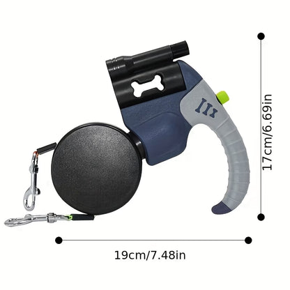 2-in-1 Heavy-Duty Retractable Dog Leash, Dual Head System with Quick-Lock & Tangle-Free Automatic