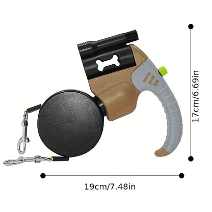 2-in-1 Heavy-Duty Retractable Dog Leash, Dual Head System with Quick-Lock & Tangle-Free Automatic